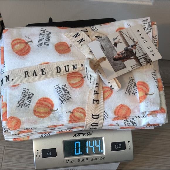 Rae Dunn Pumpkin Everything Cloth Thanksgiving Napkins Set of 8 - Picture 10 of 11